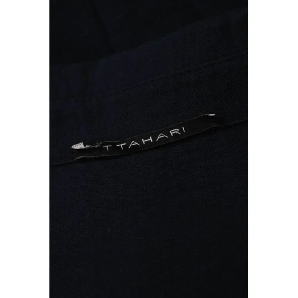 T Tahari Women Shirt Dress Navy Collared Long Sleeve Button Rayon Size S - Picture 7 of 7